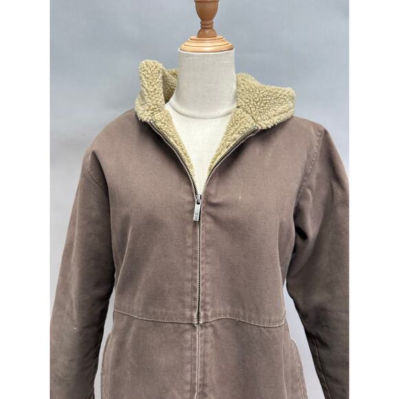 Vintage Dri Duck Roper Brown Canvas Sherpa Lined Coat Women’s Size Large - Picture 5 of 16